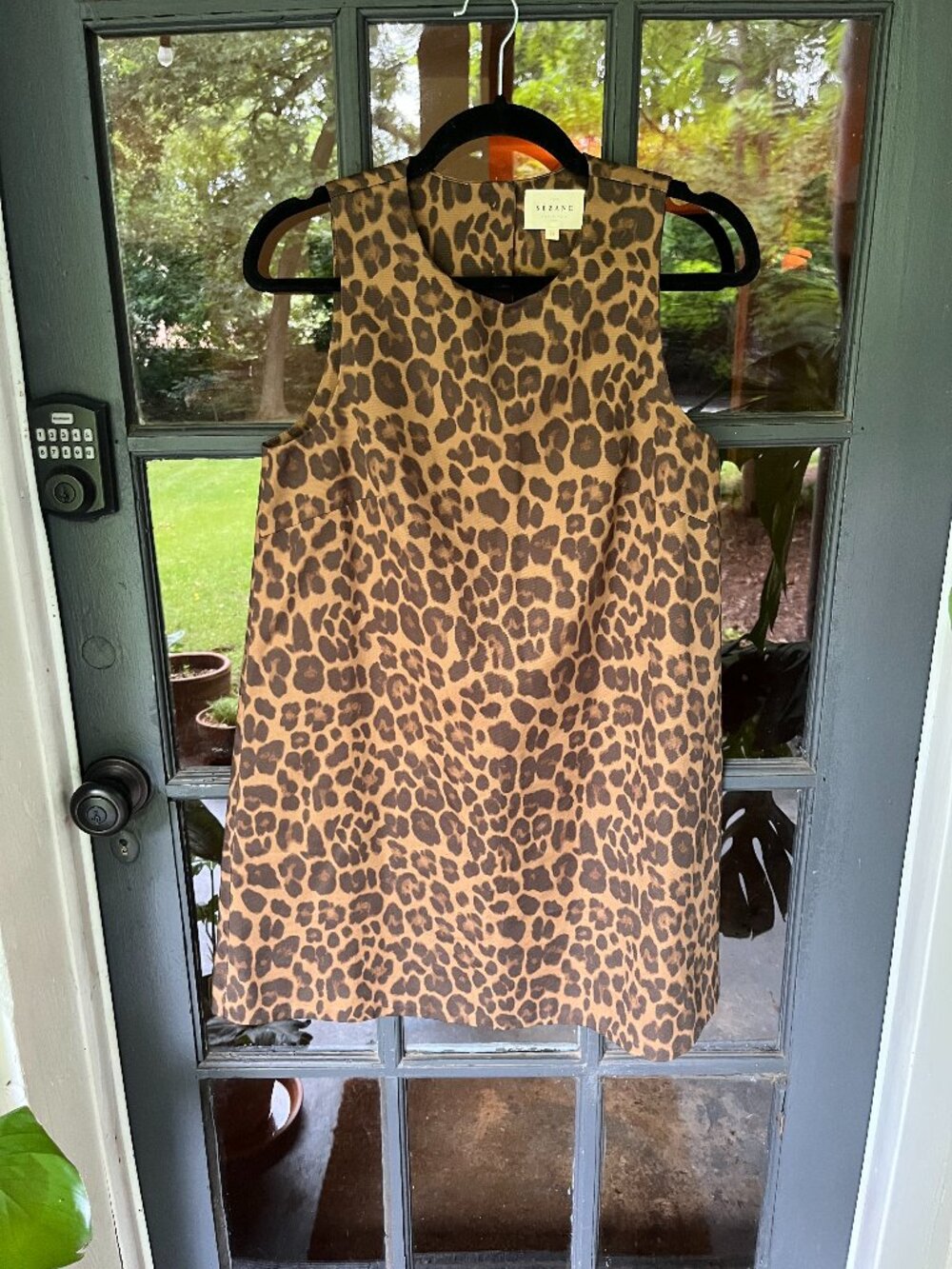Sezane Nicia Dress | Winter Leopard Print in Camel